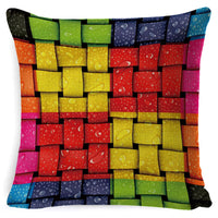 HKM-645331 Colorful Cotton and Linen Pillowcase with Fashion Printing - 45x45cm