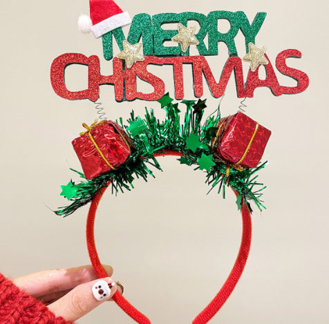 HKM-645395 Christmas Themed Headbands with Snowflakes and Antlers for Festive Celebration