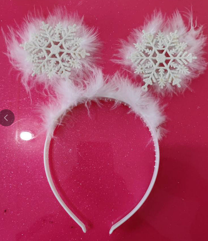 HKM-645395 Christmas Themed Headbands with Snowflakes and Antlers for Festive Celebration