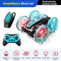 HKM-645523 Gesture Sensor Amphibious RC Stunt Car with Light-Up Wheels and Remote Control, 50m Range, Indoor/Outdoor Use