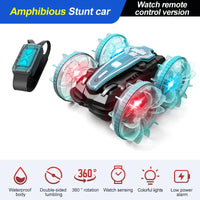 HKM-645523 Gesture Sensor Amphibious RC Stunt Car with Light-Up Wheels and Remote Control, 50m Range, Indoor/Outdoor Use