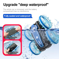 HKM-645523 Gesture Sensor Amphibious RC Stunt Car with Light-Up Wheels and Remote Control, 50m Range, Indoor/Outdoor Use