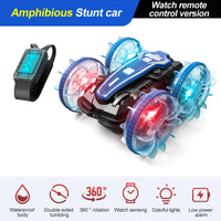 HKM-645523 Gesture Sensor Amphibious RC Stunt Car with Light-Up Wheels and Remote Control, 50m Range, Indoor/Outdoor Use