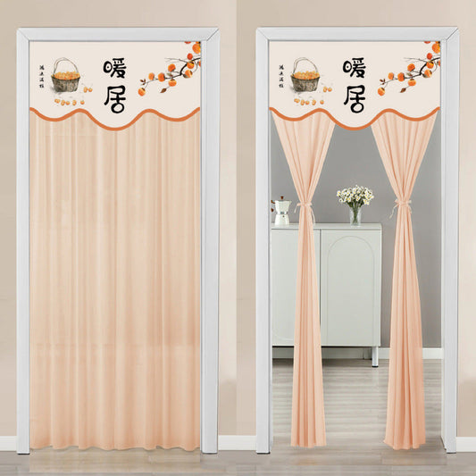KTX-645651 Non Perforated Magic Tape Double-layer Blackout Curtain - Polyester, Multiple Sizes and Designs Available