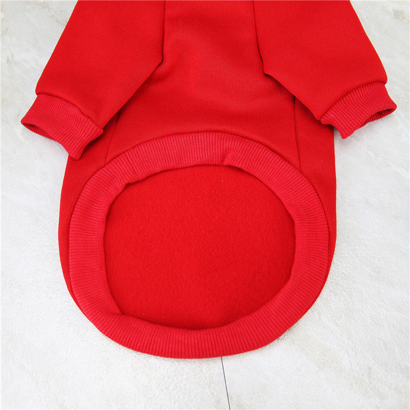 HKM-645715 Cozy Christmas-Themed Pet Sweater in Red and Green Fleece for Small to XXL Sizes