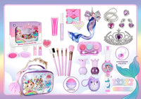 HKM-645779 Kids Sustainable Washable Princess Pretend Play Makeup Kit Mermaid Style for Ages 2 to 14+