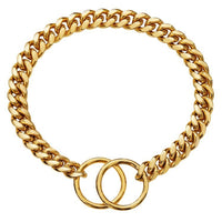 HKM-645971 Stainless Steel Double Ring Dog Chain - Durable Titanium Steel, 10.3mm Width, Multiple Lengths Available
