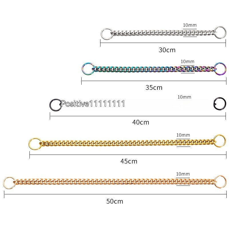 HKM-645971 Stainless Steel Double Ring Dog Chain - Durable Titanium Steel, 10.3mm Width, Multiple Lengths Available