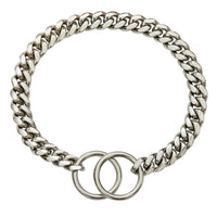 HKM-645971 Stainless Steel Double Ring Dog Chain - Durable Titanium Steel, 10.3mm Width, Multiple Lengths Available