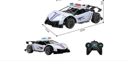 HKM-646099 1/16 Scale Remote Control Police Car - Electric Drift Stunt Toy for Indoor and Outdoor Fun
