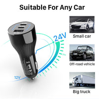 HKM-646163 Fast Charge 95W Multi-Function Car Charger with 2m Cable for Laptops, Tablets, and Mobile Phones