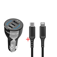 HKM-646163 Fast Charge 95W Multi-Function Car Charger with 2m Cable for Laptops, Tablets, and Mobile Phones