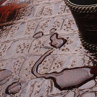 HKM-646163 Waterproof Retro Style Alligator Leather Thermal Placemat - Rectangular Dining Table Mat in Chocolate, Black, and Brown