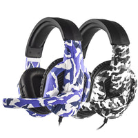 HKM-646163 Wired Gaming Headset with Light-Up Camouflage Design, 50MM Drivers, 20-20KHz Frequency Response