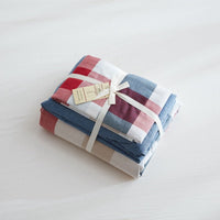 HKM-646419 Cotton Plaid Quilt Cover Set with Fitted Sheets and Pillowcases in Multiple Sizes