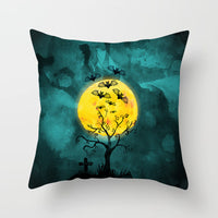 HKM-646483 Halloween-Themed Printed Throw Pillow Cushion Cover - 45x45cm, Various Designs Available