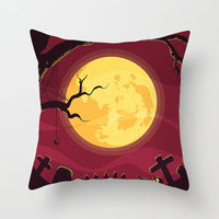 HKM-646483 Halloween-Themed Printed Throw Pillow Cushion Cover - 45x45cm, Various Designs Available