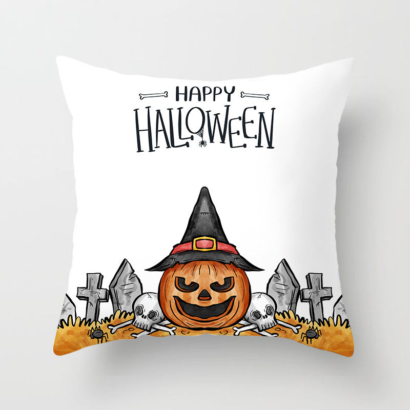 HKM-646483 Halloween-Themed Printed Throw Pillow Cushion Cover - 45x45cm, Various Designs Available