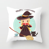HKM-646483 Halloween-Themed Printed Throw Pillow Cushion Cover - 45x45cm, Various Designs Available