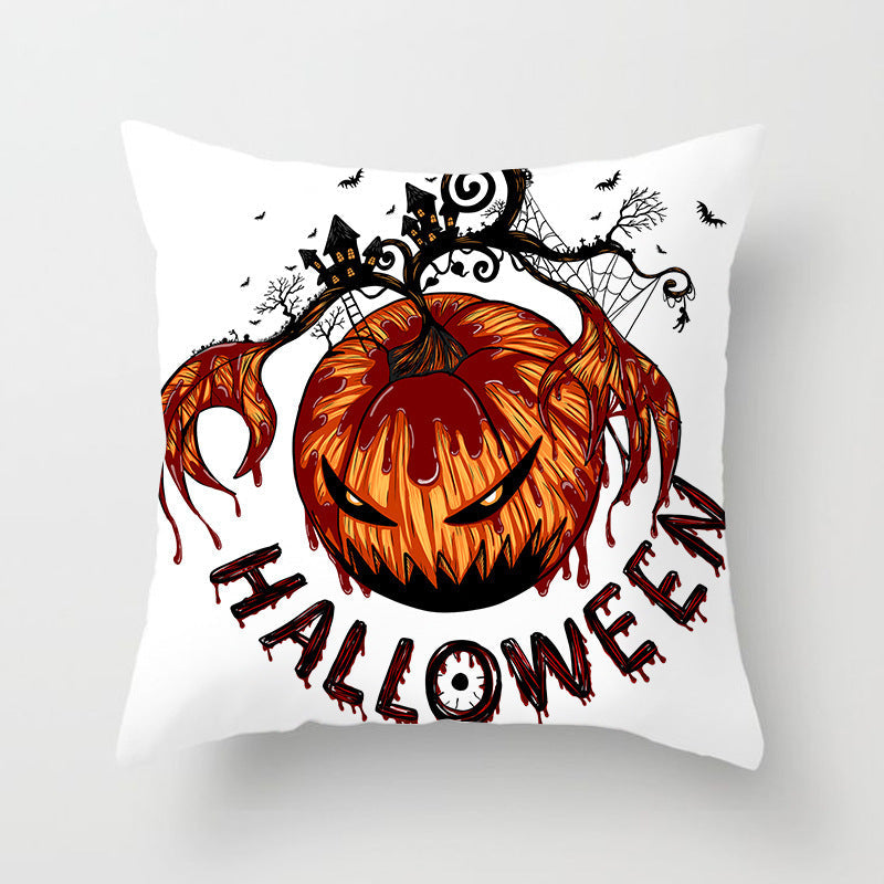 HKM-646483 Halloween-Themed Printed Throw Pillow Cushion Cover - 45x45cm, Various Designs Available