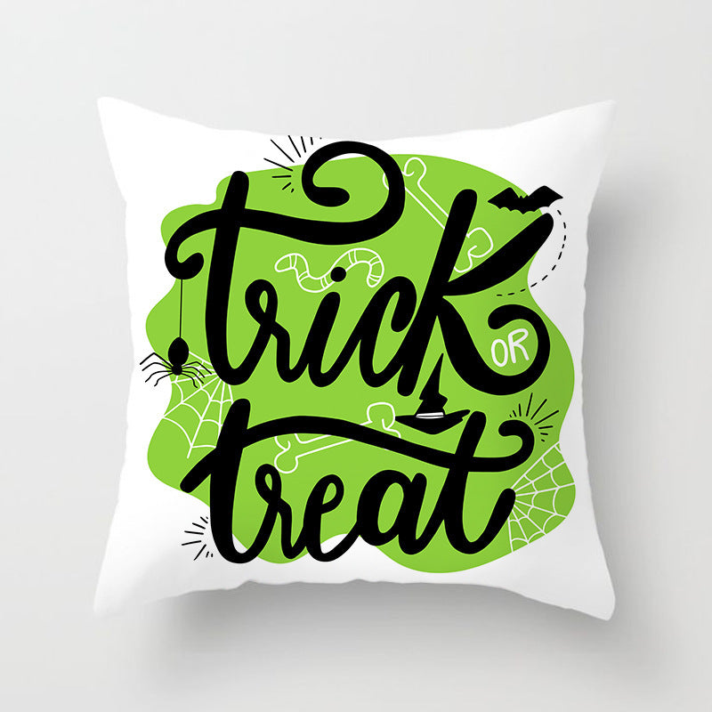 HKM-646483 Halloween-Themed Printed Throw Pillow Cushion Cover - 45x45cm, Various Designs Available