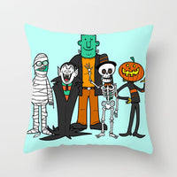 HKM-646483 Halloween-Themed Printed Throw Pillow Cushion Cover - 45x45cm, Various Designs Available
