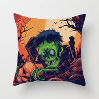 HKM-646483 Halloween-Themed Printed Throw Pillow Cushion Cover - 45x45cm, Various Designs Available