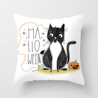 HKM-646483 Halloween-Themed Printed Throw Pillow Cushion Cover - 45x45cm, Various Designs Available