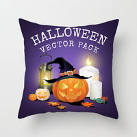 HKM-646483 Halloween-Themed Printed Throw Pillow Cushion Cover - 45x45cm, Various Designs Available