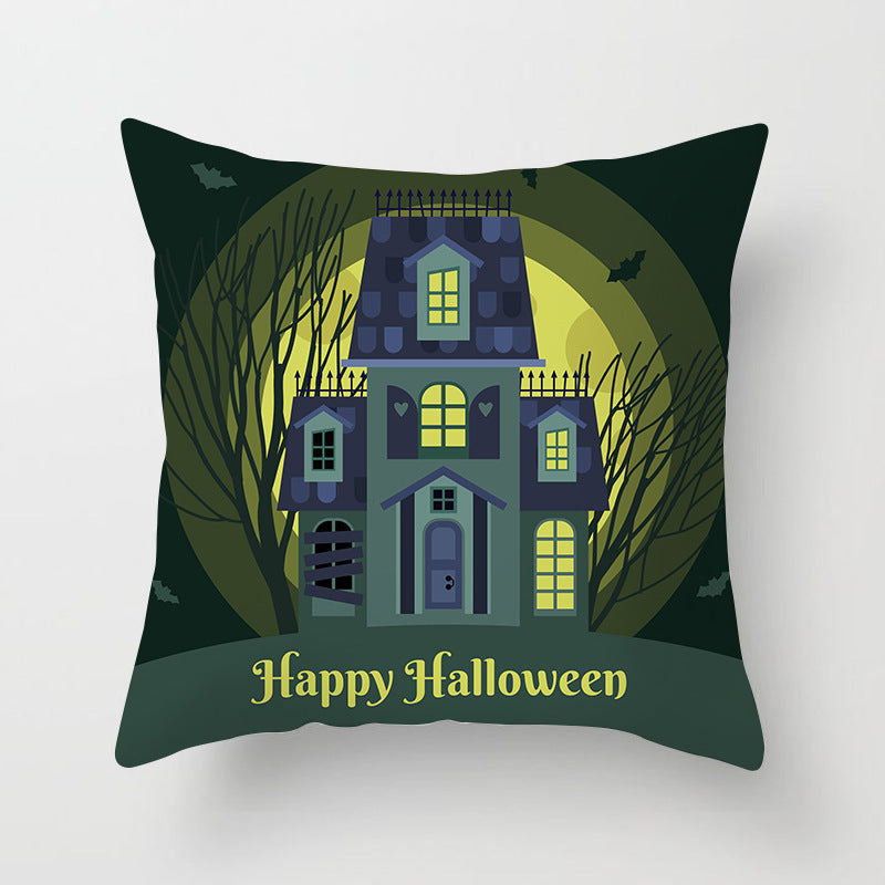 HKM-646483 Halloween-Themed Printed Throw Pillow Cushion Cover - 45x45cm, Various Designs Available