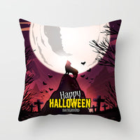 HKM-646483 Halloween-Themed Printed Throw Pillow Cushion Cover - 45x45cm, Various Designs Available