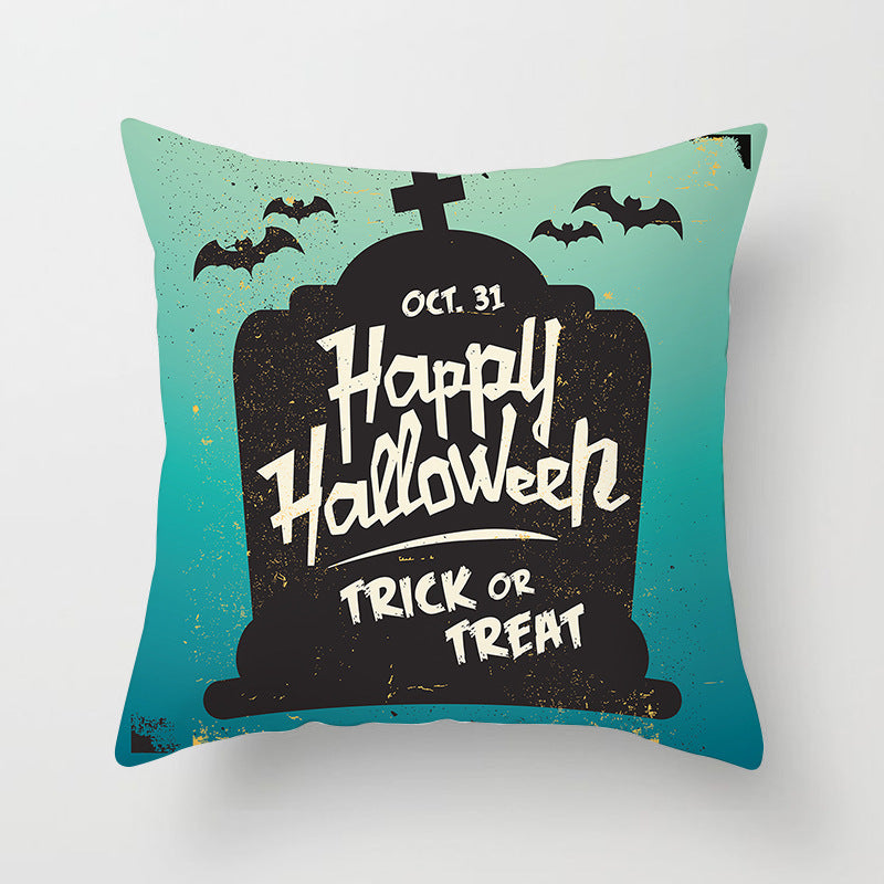 HKM-646483 Halloween-Themed Printed Throw Pillow Cushion Cover - 45x45cm, Various Designs Available