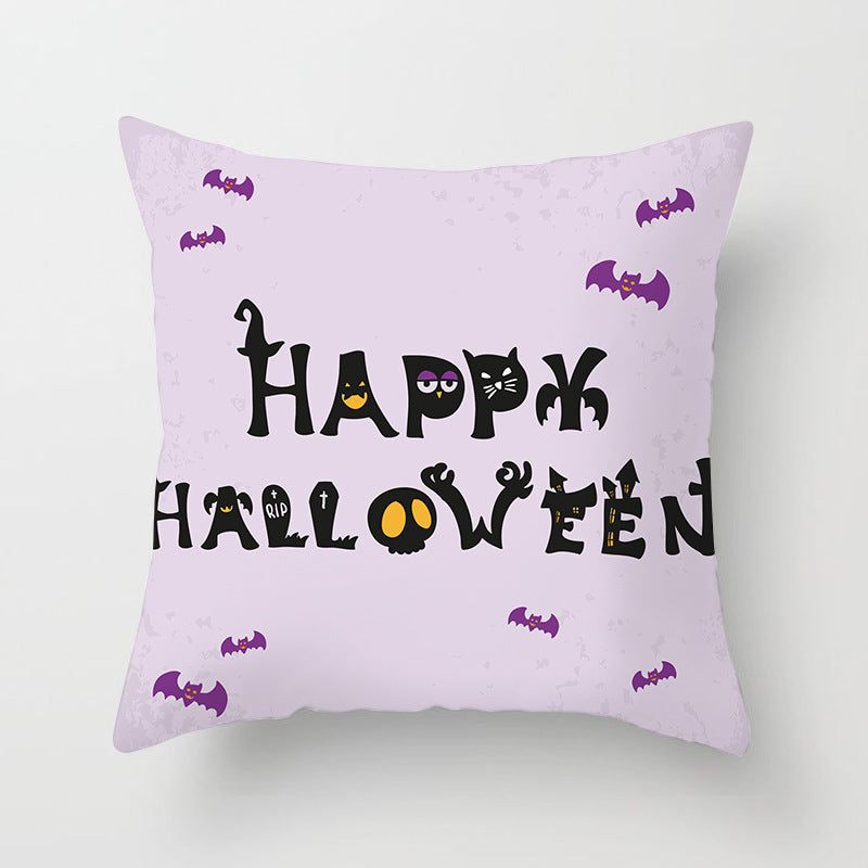 HKM-646483 Halloween-Themed Printed Throw Pillow Cushion Cover - 45x45cm, Various Designs Available