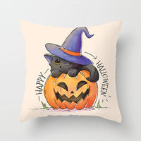 HKM-646483 Halloween-Themed Printed Throw Pillow Cushion Cover - 45x45cm, Various Designs Available