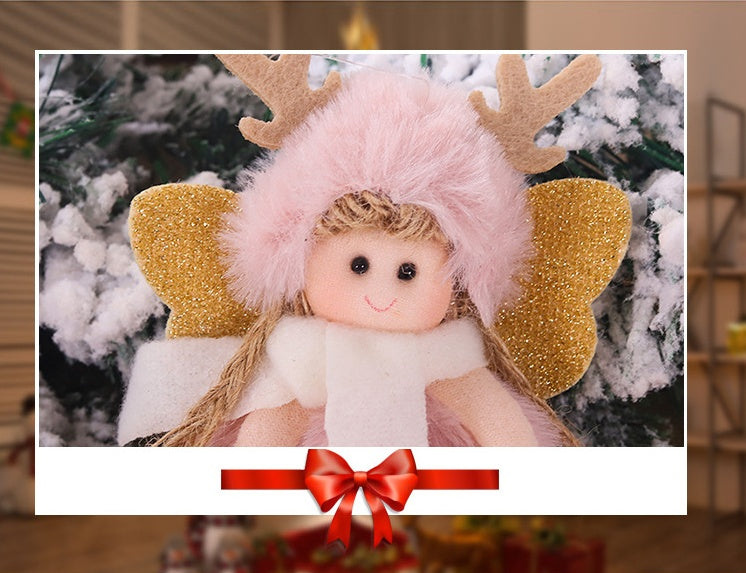 HKM-646547 Plush Christmas Antler Decor Ornaments with Big Eyes – 17cm, Unisex, Adorable Holiday Touch