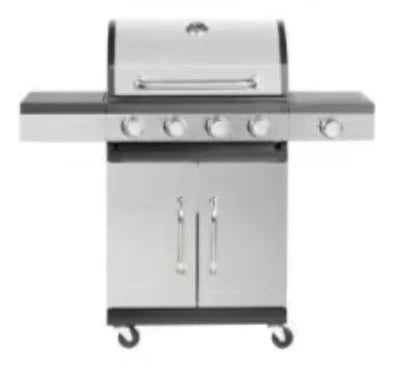 KTX-646611 4-Burner Portable Propane Gas Grill with Trolley for Outdoor Cooking