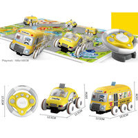 HKM-646675 Soft RC Cloth Car Toy with Play Mat - Washable Remote Control Police Car for Ages 5 and Up