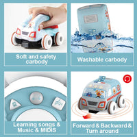 HKM-646675 Soft RC Cloth Car Toy with Play Mat - Washable Remote Control Police Car for Ages 5 and Up