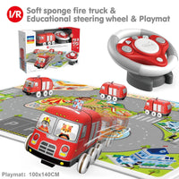 HKM-646675 Soft RC Cloth Car Toy with Play Mat - Washable Remote Control Police Car for Ages 5 and Up