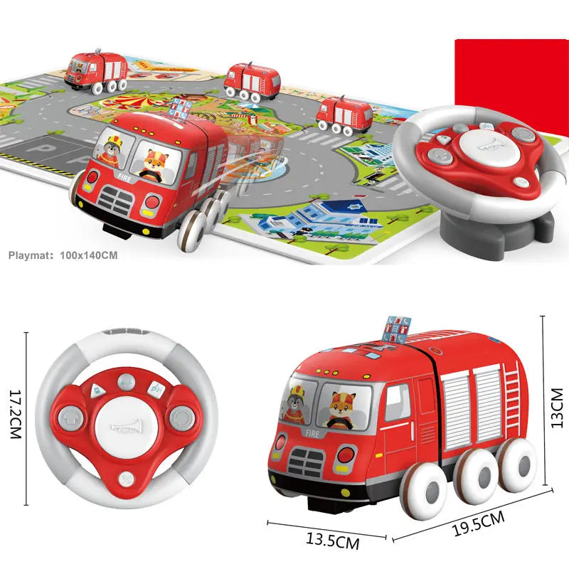 HKM-646675 Soft RC Cloth Car Toy with Play Mat - Washable Remote Control Police Car for Ages 5 and Up