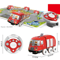 HKM-646675 Soft RC Cloth Car Toy with Play Mat - Washable Remote Control Police Car for Ages 5 and Up