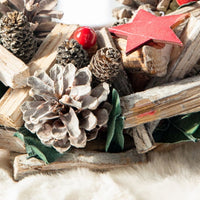 HKM-646867 Nordic Porvoo Christmas Wreaths in Silver and Red Variants