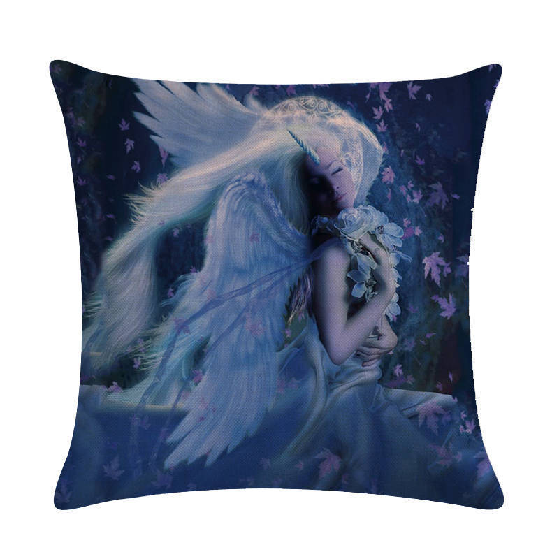 KTX-646931 Customizable 45x45cm Linen Cushion Cover with Digital Print Front and Plain Cotton Back