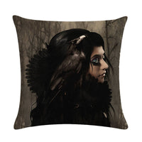 HKM-646931 Customizable 45x45cm Linen Cushion Cover with Digital Print Front and Plain Cotton Back