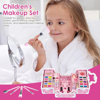 HKM-646931 Kids Pretend Play Makeup Set in Suitcase - Real Cosmetics Kit for Girls Ages 2-7
