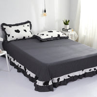 HKM-647059 Pure Cotton Edge Rounded Bed Sheet with Pillowcase Set