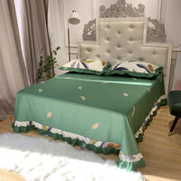 HKM-647059 Pure Cotton Edge Rounded Bed Sheet with Pillowcase Set