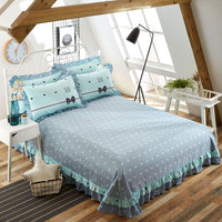HKM-647059 Pure Cotton Edge Rounded Bed Sheet with Pillowcase Set
