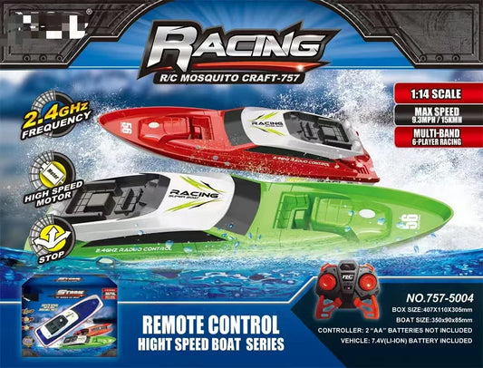 HKM-647251 1/14 Scale Mini Remote Control High-Speed Boat, 15km/h Electric RC Racing Ship for Indoor & Outdoor Fun