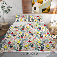 HKM-647251 Lightweight Floral Microfiber Quilt Set with 2 Pillow Shams - All Season Twin & Full Sizes